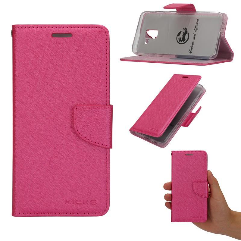 bk Nokia 3.1 Plus (X3) 蠶絲紋 磁扣皮套 黑金玫紅粉藍紫 Xieke Alivo-細節圖4