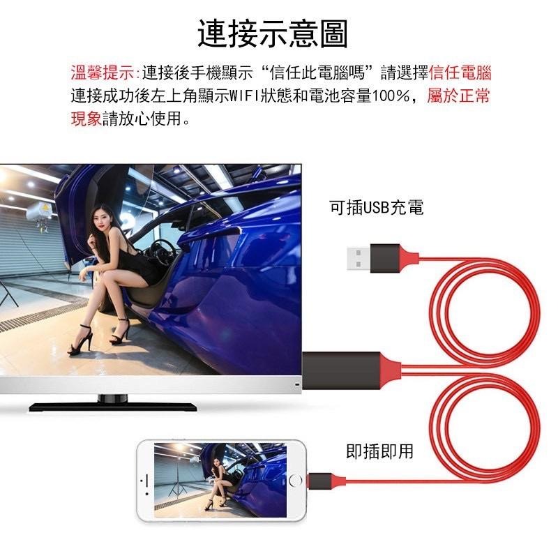 【不延遲】Iphone HDMI轉接線 影音轉接線 HDMI線 手機轉電視 電視棒 電視轉接線 蘋果 電視線 轉接器-細節圖3