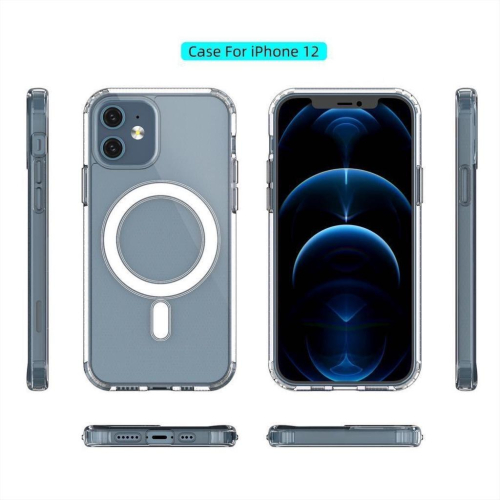 適用蘋果12Pro磁吸手機殼iPhone11pro12Max/mini專用Magsafe透明超薄殼透明殼支持磁吸無線充電