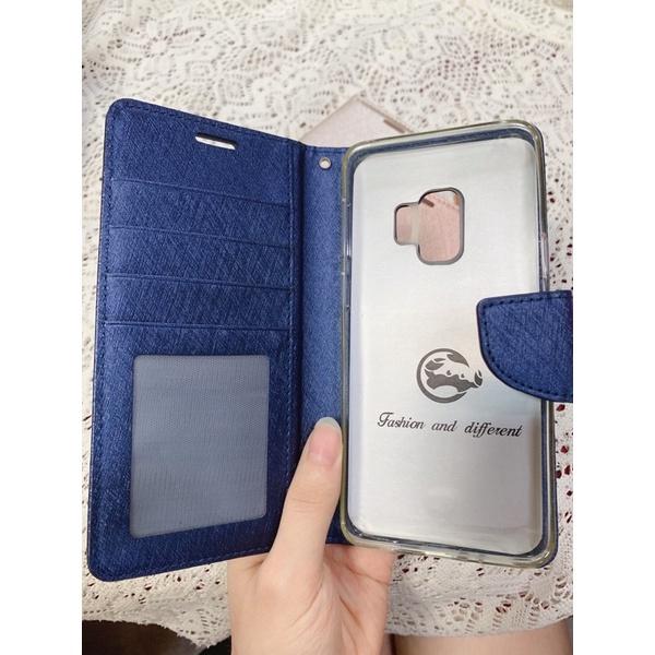 bk 月詩皮套-Samsung S9 髮絲紋珠光閃耀皮套（5層卡夾）（附手掛繩）（深藍、玫瑰金、香檳金）-細節圖3