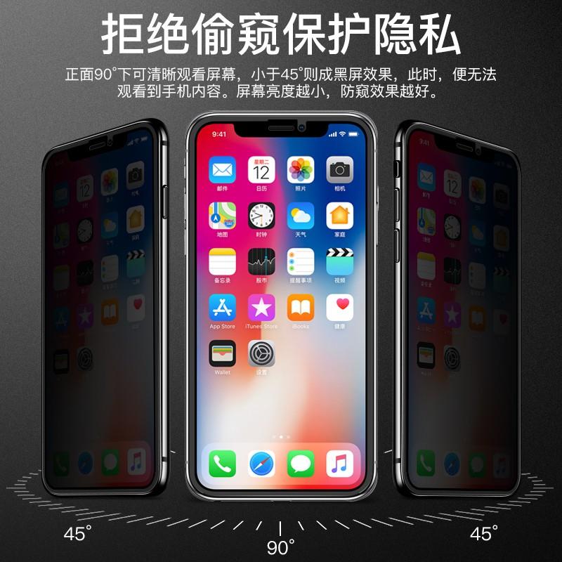 iPhone 11 12 Pro Max SE2滿版防窺膜iPhoneXS XR i7 6 i8Plus防偷窺手機玻璃貼-細節圖2