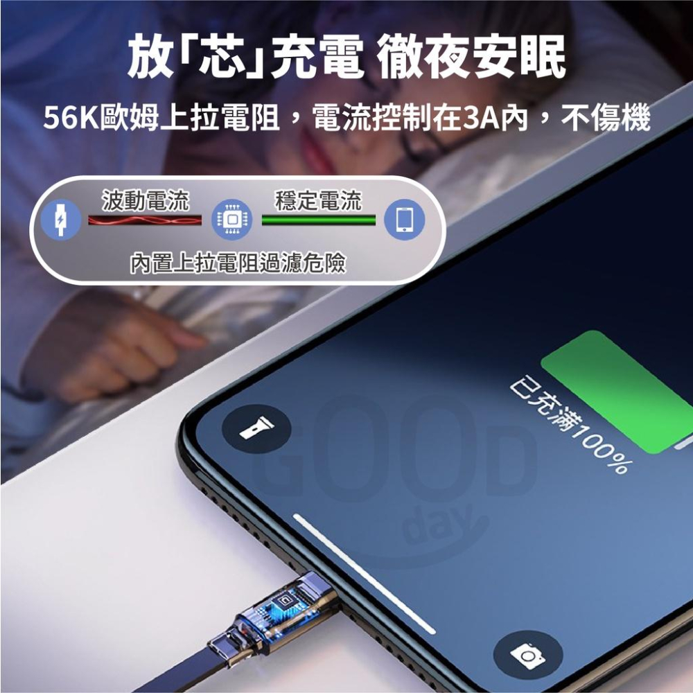 3A快充三合一伸縮充電線 安卓蘋果TypeC通用 充電線 一拖三充電線 傳輸線 快充線 卡斐樂 伸縮充電 蘋果充電線a-細節圖7