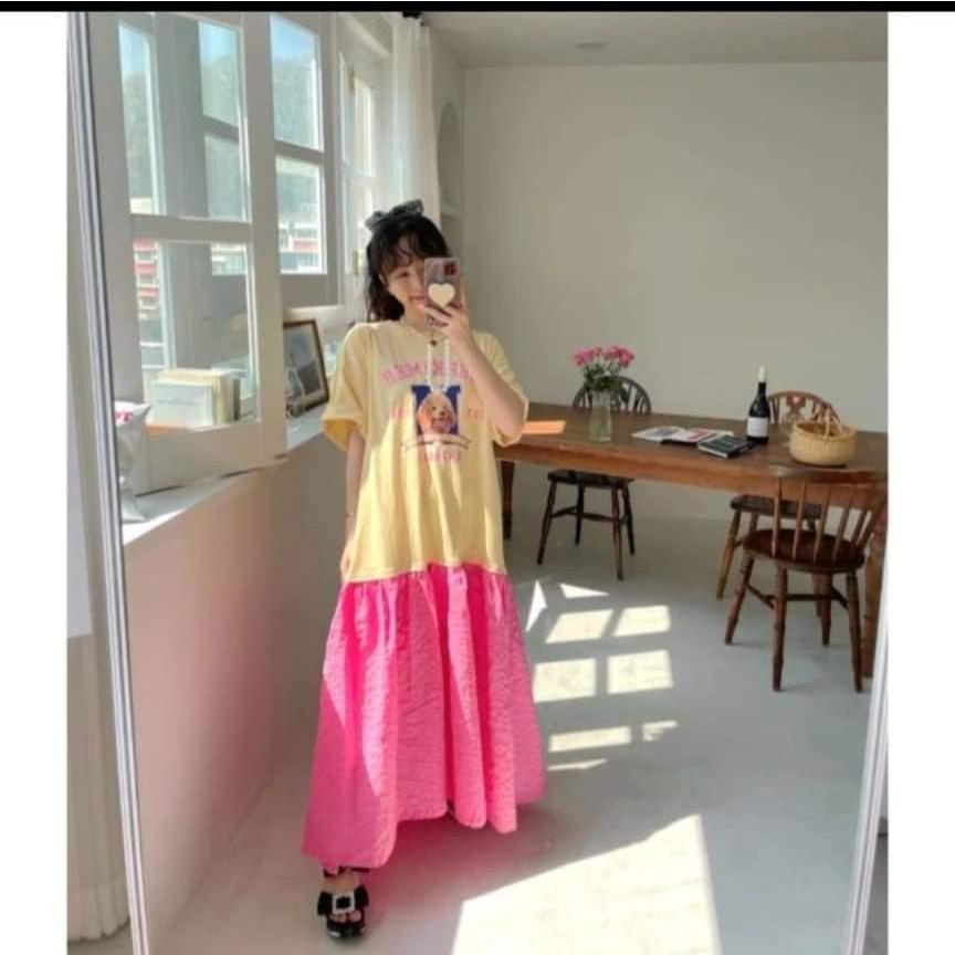 NaNa LuLu韓國連線 日本連線 韓國製寬鬆貴賓狗連身裙 賣現貨粉色 現貨秒出-細節圖3