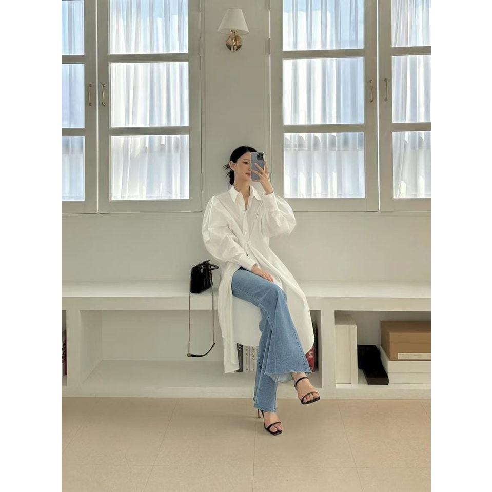 NaNa LuLu韓國代購 現貨-多種穿法高級面料襯衫洋裝外套 現貨白馬上出貨-細節圖3