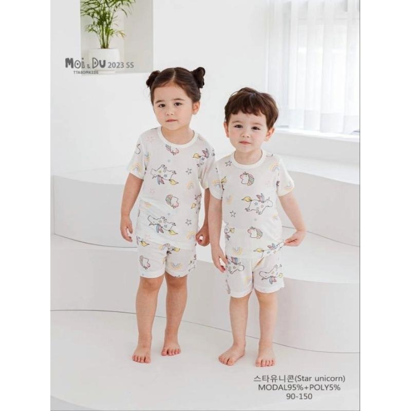 韓國連線 TTASOM 2023新款 韓國製 男女童居家服套裝 莫代爾棉 男寶女寶休閒服 睡衣 現貨現貨-細節圖5