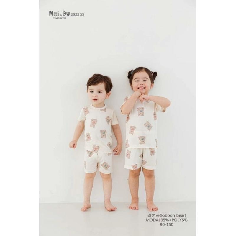 韓國連線 TTASOM 2023新款 韓國製 男女童居家服套裝 莫代爾棉 男寶女寶休閒服 睡衣 現貨現貨-細節圖6