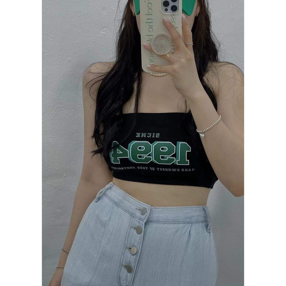 NaNa LuLu 韓國代購 韓國連線 韓國製上下鬆緊帶不會掉的平口bra top 現貨白黑 可單穿可內搭-細節圖3