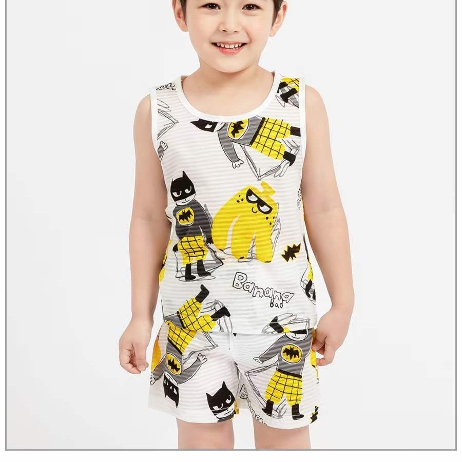 【Mellisse】 韓國製 夏季睡衣背心套裝 童裝 兒童背心 純棉 兒童居家服 男童 特價 共5款 現貨在台馬上出-細節圖5