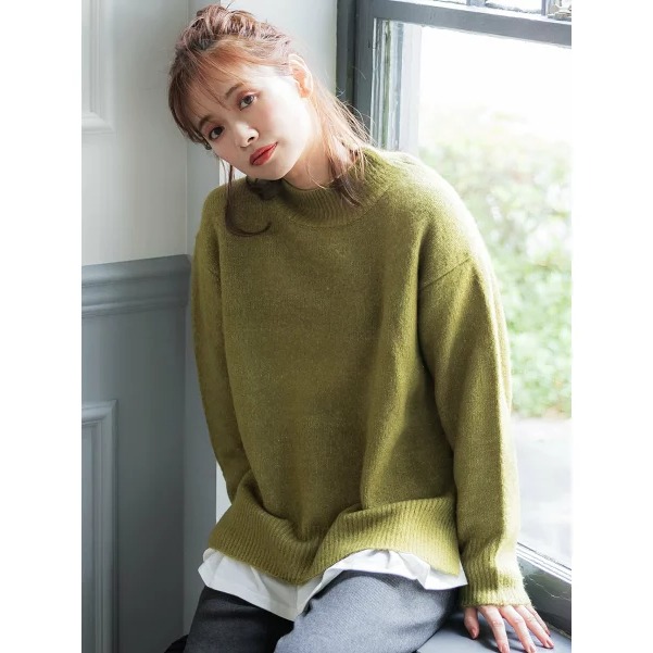 （預購）日本代購🇯🇵國民日牌COCA經典百搭微高領鬆軟純色針織衫-細節圖9