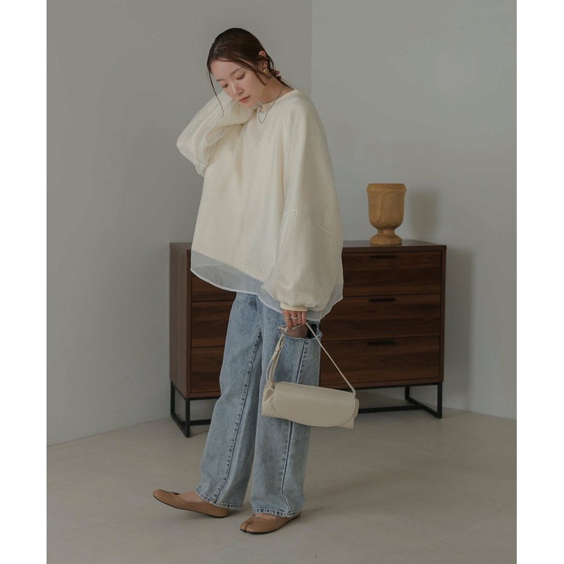 （預購）日本代購🇯🇵日牌 Bab 超仙氣💕雙層透紗氣質澎袖衛衣-細節圖4