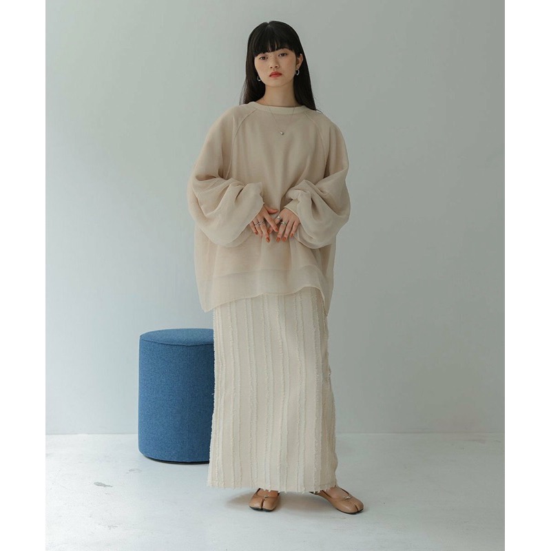 （預購）日本代購🇯🇵日牌 Bab 超仙氣💕雙層透紗氣質澎袖衛衣-細節圖5