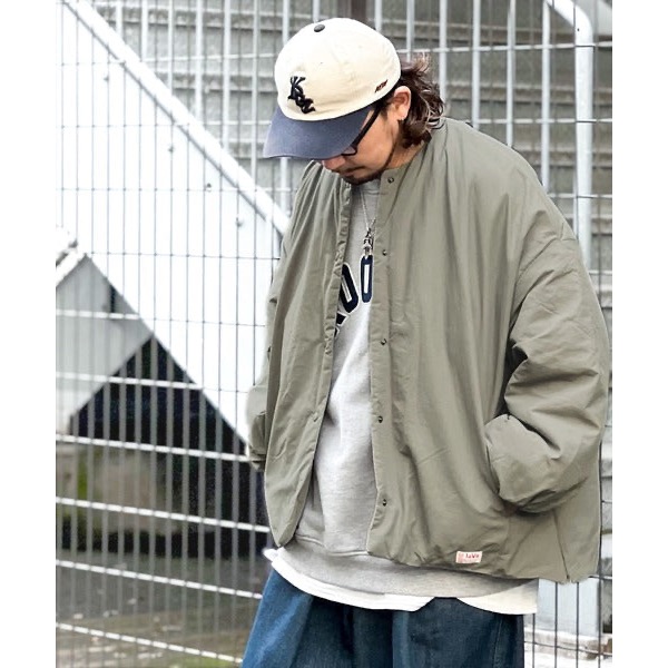 （預購）日本代購🇯🇵 日牌 JAVA 男生女 防風尼龍側拉鏈無領輕量夾棉外套-細節圖7