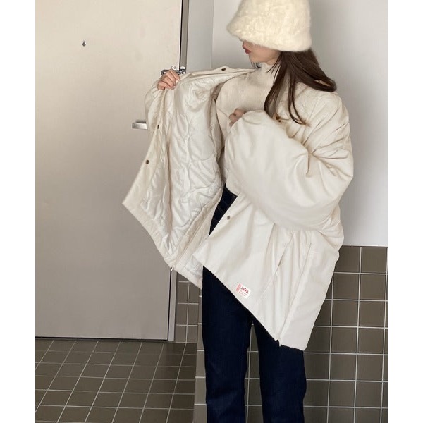 （預購）日本代購🇯🇵 日牌 JAVA 男生女 防風尼龍側拉鏈無領輕量夾棉外套-細節圖8