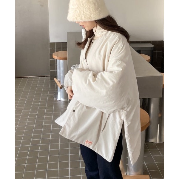 （預購）日本代購🇯🇵 日牌 JAVA 男生女 防風尼龍側拉鏈無領輕量夾棉外套-細節圖9