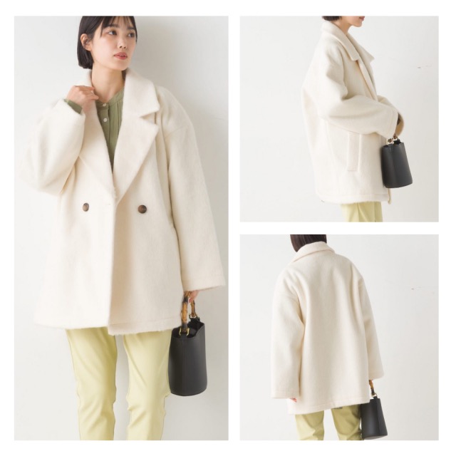 （預購）日本代購🇯🇵 日牌 OMNES俐落英式毛絨短版大衣-細節圖3