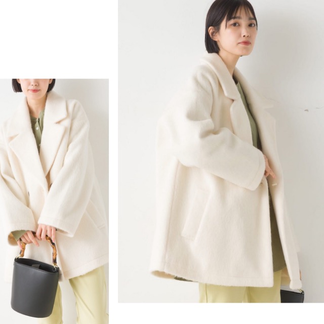 （預購）日本代購🇯🇵 日牌 OMNES俐落英式毛絨短版大衣-細節圖4