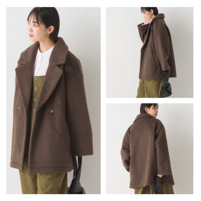 （預購）日本代購🇯🇵 日牌 OMNES俐落英式毛絨短版大衣-細節圖7