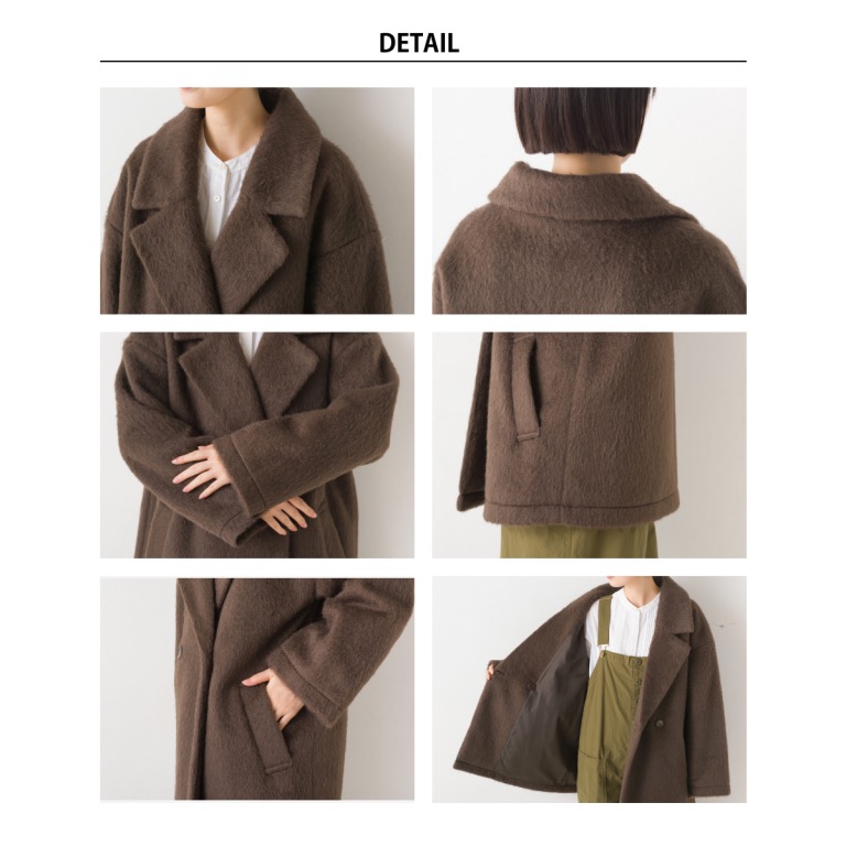 （預購）日本代購🇯🇵 日牌 OMNES俐落英式毛絨短版大衣-細節圖8