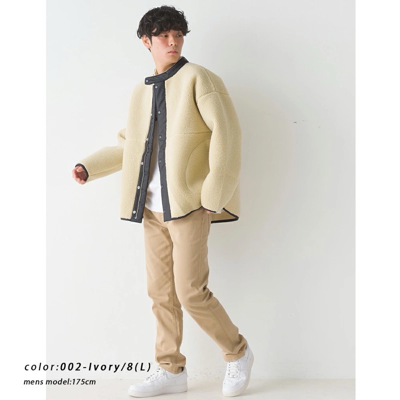 （預購）日本代購🇯🇵 日牌 OMNES帥氣立領毛呢夾克-細節圖4