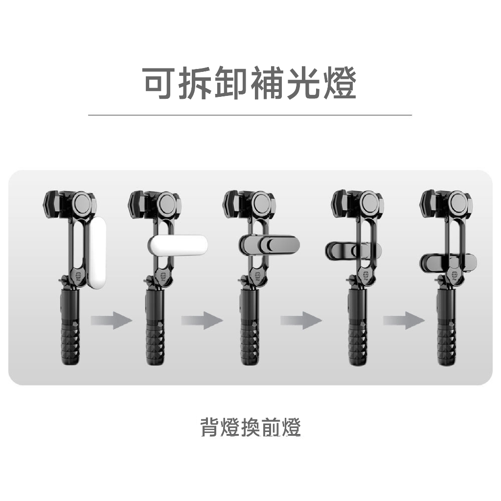 手機單軸補光穩定器 自拍棒自拍棒腳架 可拆式補光  三腳架 美顏補光 防抖 單軸穩拍器 雲台-細節圖8