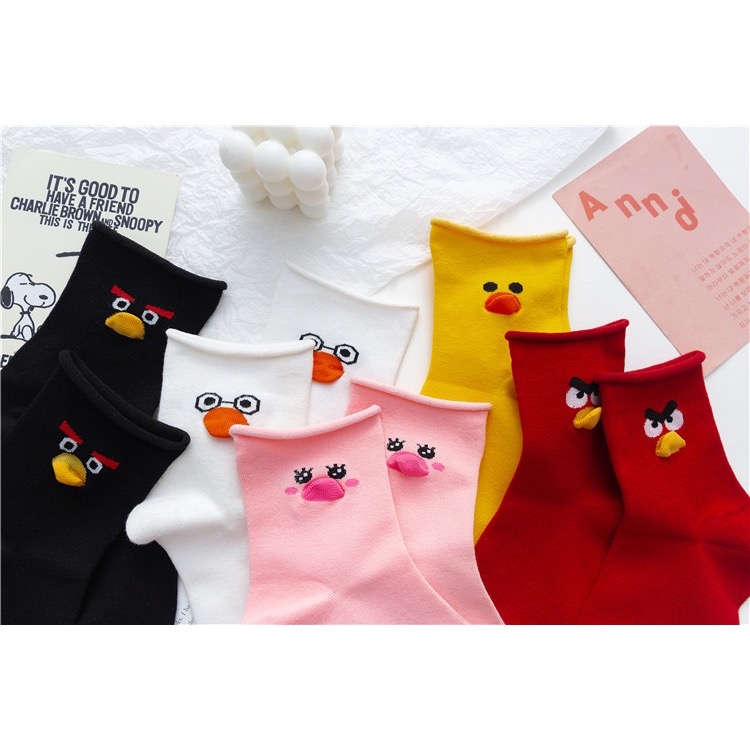 憤怒鳥 中筒襪 可愛少女襪-細節圖4