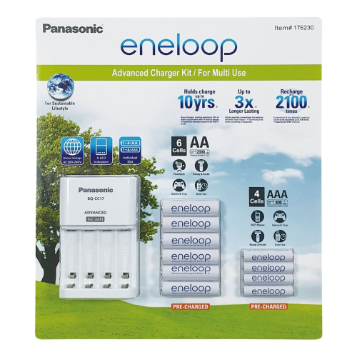 好市多代購 Panasonic eneloop 低自放電池 3號/4號電池 充電器套組