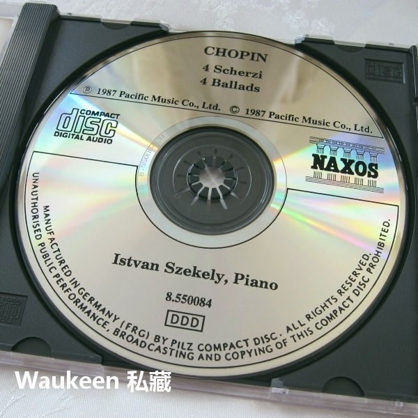 蕭邦 鋼琴敘事曲 詼諧曲 1988年西德版 Chopin 4 Ballads Scherzi NAXOS Istvan-細節圖3