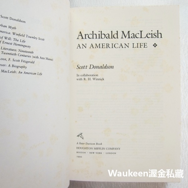 阿契博得麥克列許傳 一個美國人的一生 Archibald MacLeish An American Life 自傳傳記-細節圖4