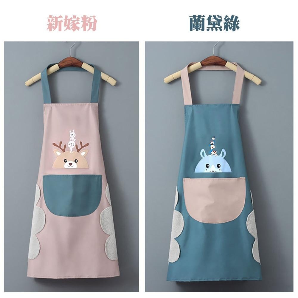 【廚房夥伴】可擦手防水圍裙 圍裙 可擦手圍裙 防水圍裙 掛脖圍裙 大口袋圍裙廚房圍裙 可愛圍裙 工作圍裙-細節圖2