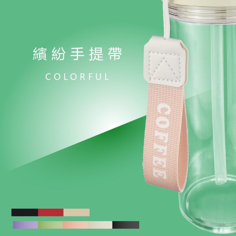 🔥Tritan🔥日式極簡手提雙飲環保杯 奶瓶材質 570ml 透明杯 隨行杯 吸管杯 咖啡杯 飲料杯 吸管杯 情侶杯-細節圖5