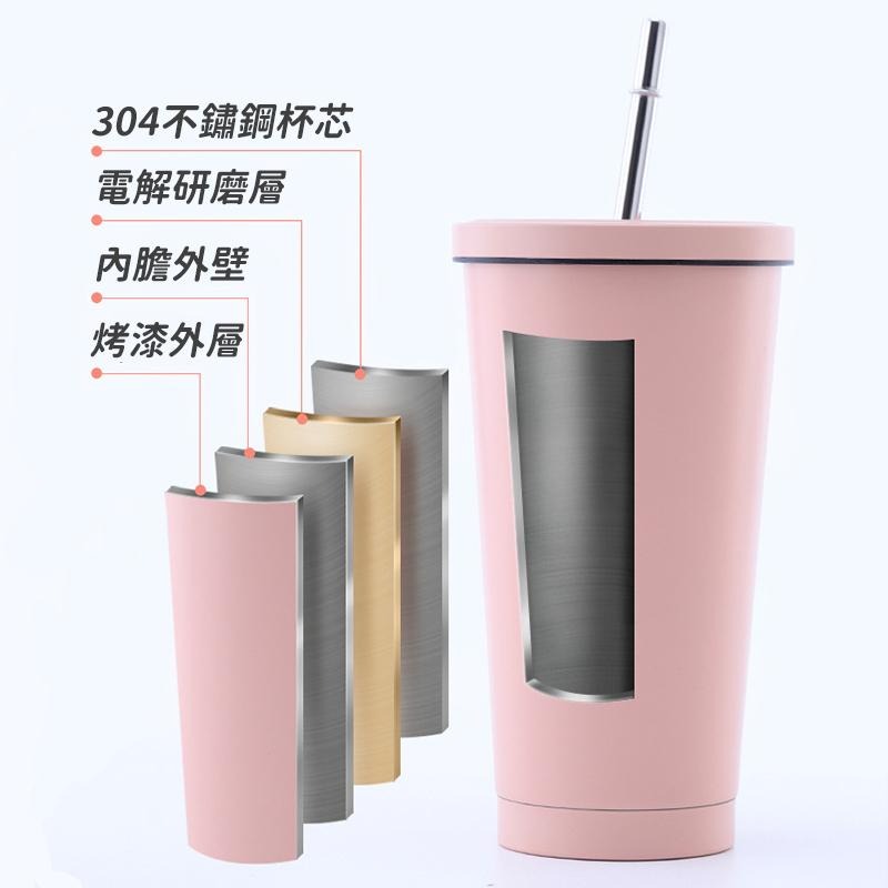 🔥搶便宜🔥750ml環保杯 304不鏽鋼保溫 不鏽鋼吸管 環保杯 飲料杯 保溫杯 手提杯 吸管杯 隨行杯-細節圖3