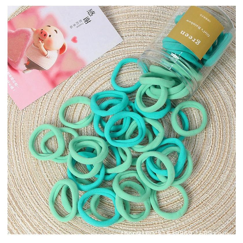 🔥現貨🔥韓系髮圈50入裝 髮束 綁馬尾 高彈力 髮帶 罐裝髮圈-細節圖9