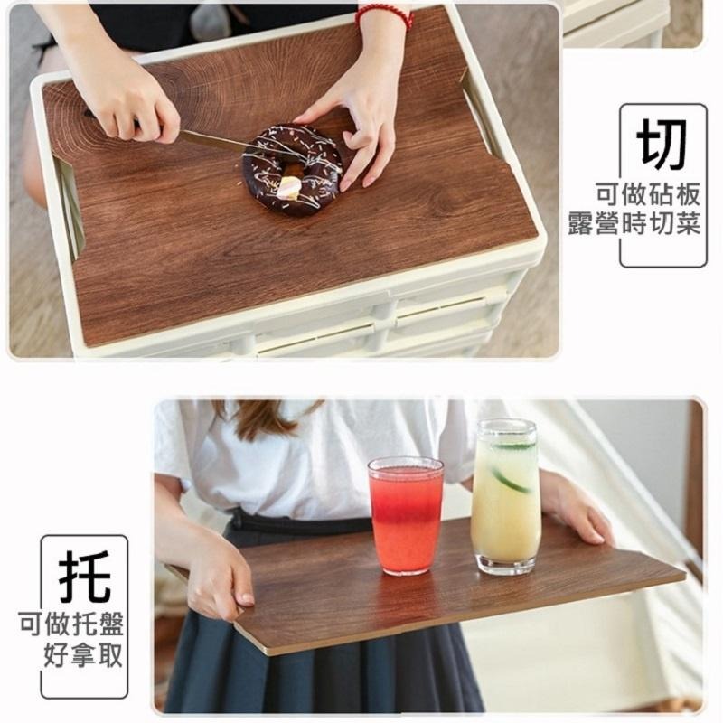 🔥搶收納🔥台灣現貨 快速出貨 露營家用木板摺疊箱 露營 收納 沾板 多功能 多用途 收納箱-細節圖4