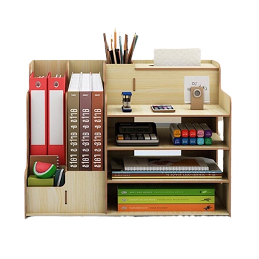 🔥搶DIY🔥桌上型DIY收納置物架電腦層架抽屜化粧盒化妝帶鏡桌上書架手作木板書架-細節圖6