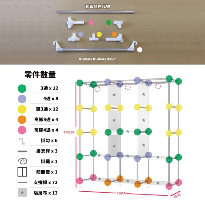 🔥搶收納🔥櫃族DIY大容量防塵衣櫃 台灣現貨 防塵衣櫃 學生衣櫥 收納櫃 衣櫃 學生 臨時 大空間 多功能 衣櫥 衣架-細節圖8