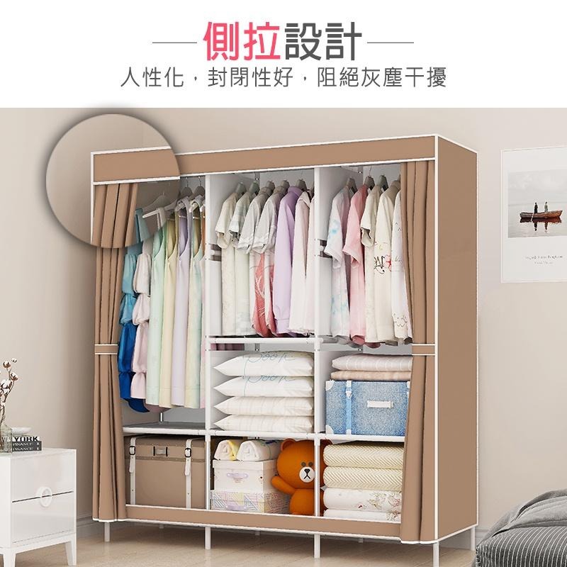 🔥搶收納🔥櫃族DIY大容量防塵衣櫃 台灣現貨 防塵衣櫃 學生衣櫥 收納櫃 衣櫃 學生 臨時 大空間 多功能 衣櫥 衣架-細節圖10
