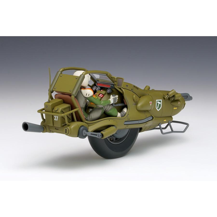 【小人物繪舘】*現貨*日版WAVE 安彥良和 金星戰記30周年紀念 獵犬單輪戰鬥機車 與主角HIRO 1/20組裝模型-細節圖2
