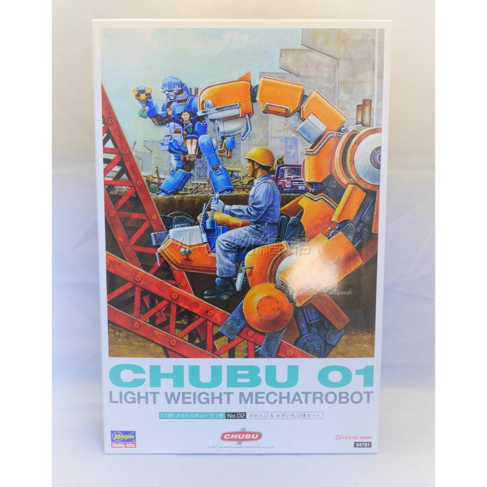 【小人物繪舘】現貨Hasegawa長谷川64791 1/35 Wego CHUBU01輕機器人 橘藍2入 組裝模型-細節圖2