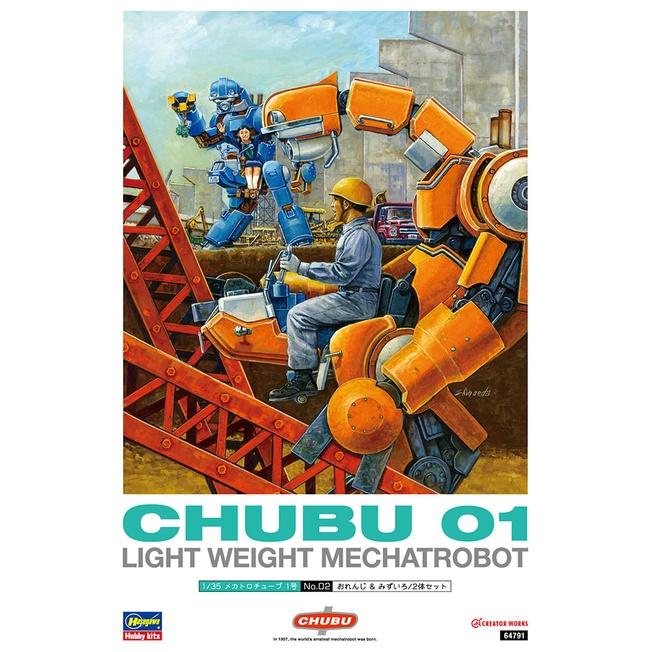 【小人物繪舘】現貨Hasegawa長谷川64791 1/35 Wego CHUBU01輕機器人 橘藍2入 組裝模型-細節圖6