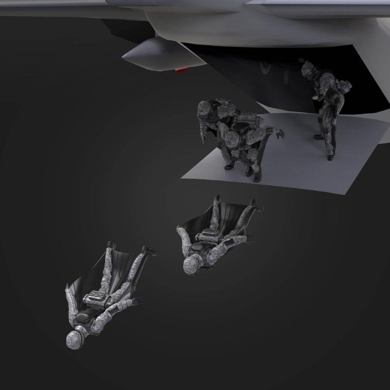 *現貨*Tori(ZLPLA) MF-017C現代美軍飛鼠裝HALO傘兵 1/144 3D樹脂GK人形套件-細節圖3