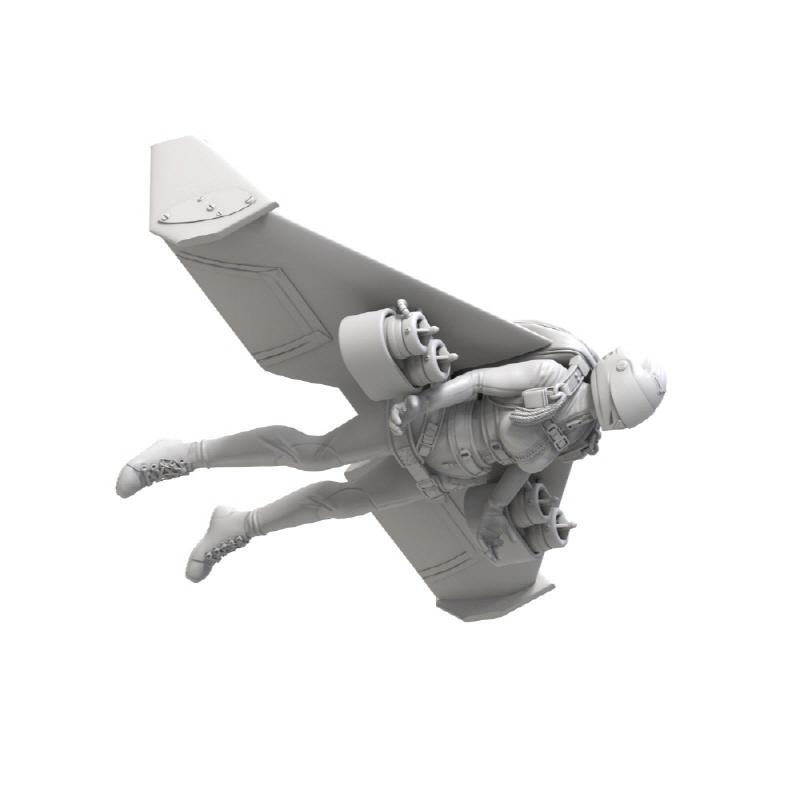 *現貨*Tori(ZLPLA) MF-017C現代美軍飛鼠裝HALO傘兵 1/144 3D樹脂GK人形套件-細節圖4