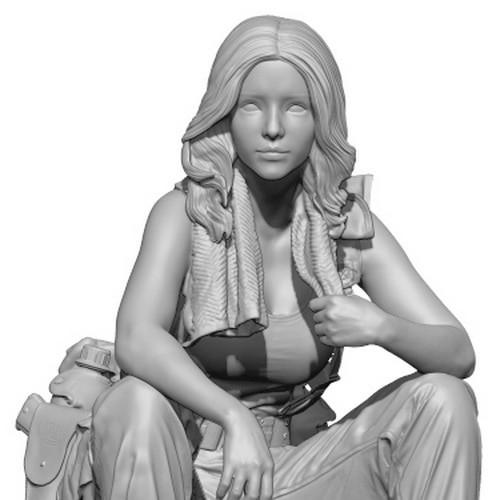 [小人物繪舘]*現貨*SOL樹脂模型MM398 CORA 1/35 越戰性感女兵 原創3D列印人形搭配創意情景-細節圖2