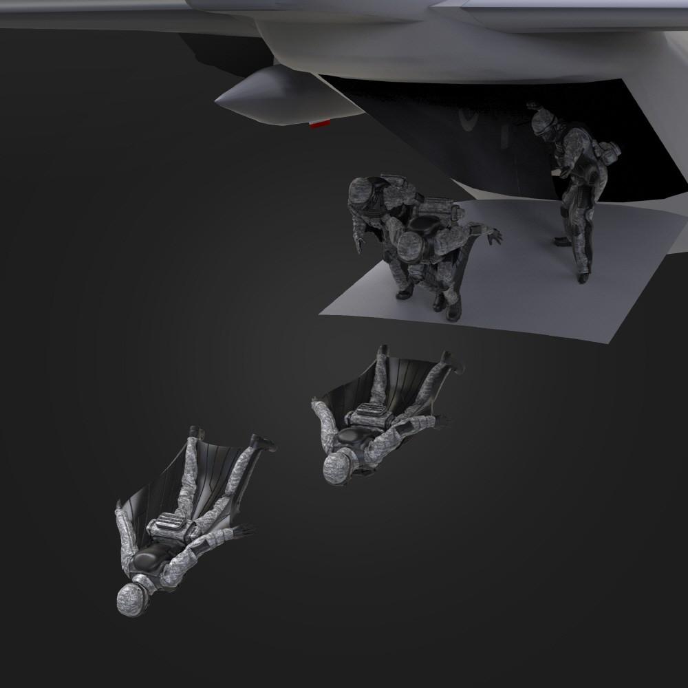 *現貨*Tori(ZLPLA) MF-017AB現代美軍飛鼠裝HALO傘兵 1/48,1/72 3D樹脂GK人形套件-細節圖4