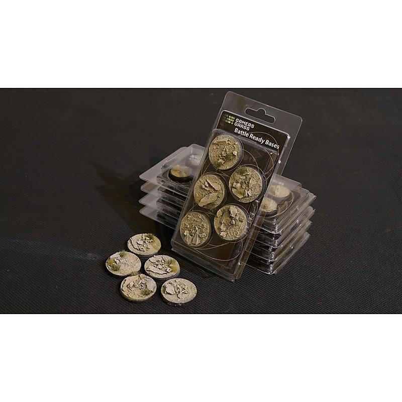 [小人物繪舘]GGB-ASR40直徑40mm圓形旱地地形5入戰棋微縮模型人形情景地台底座展示座底盤-細節圖2