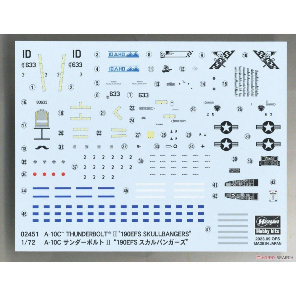 【小人物繪舘】*現貨*Hasegawa長谷川 A-10C 雷霆 II 190EFS 碎顱者 1/72組裝模型-細節圖9
