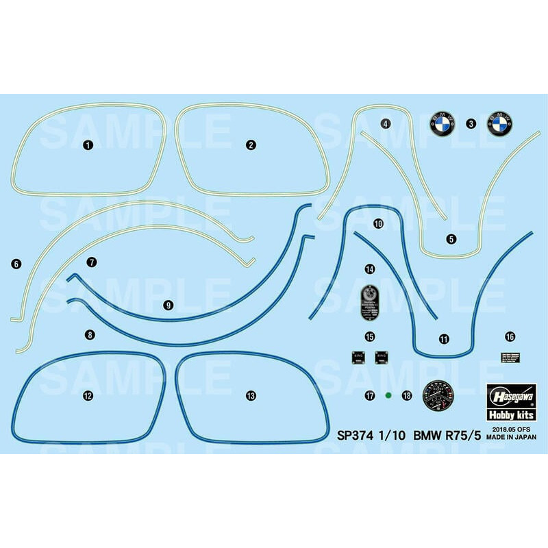 【小人物繪舘】*現貨*Hasegawa長谷川SP374 BMW R75/5 1/10重機模型-細節圖4