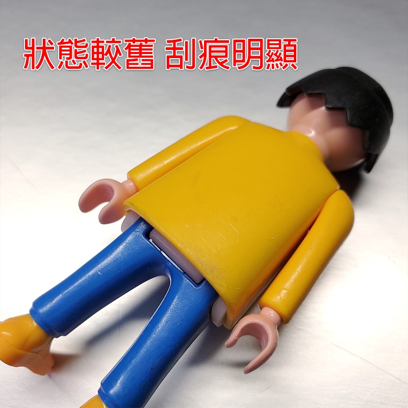 Playmobil 摩比 人偶 黑髮 長袖黃衣 藍色長褲 黃鞋〈清空間放山雞〉-細節圖5