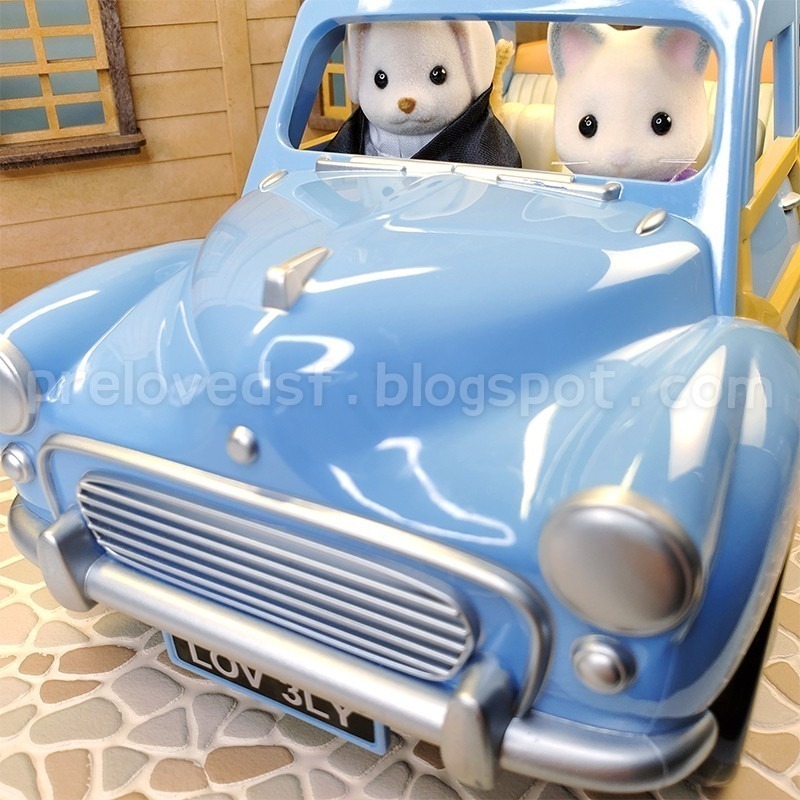 Sylvanian Families 森林家族 藍色敞篷車 家庭車 貓狗玩偶禮服 絕版〈清空間放山雞〉-細節圖5