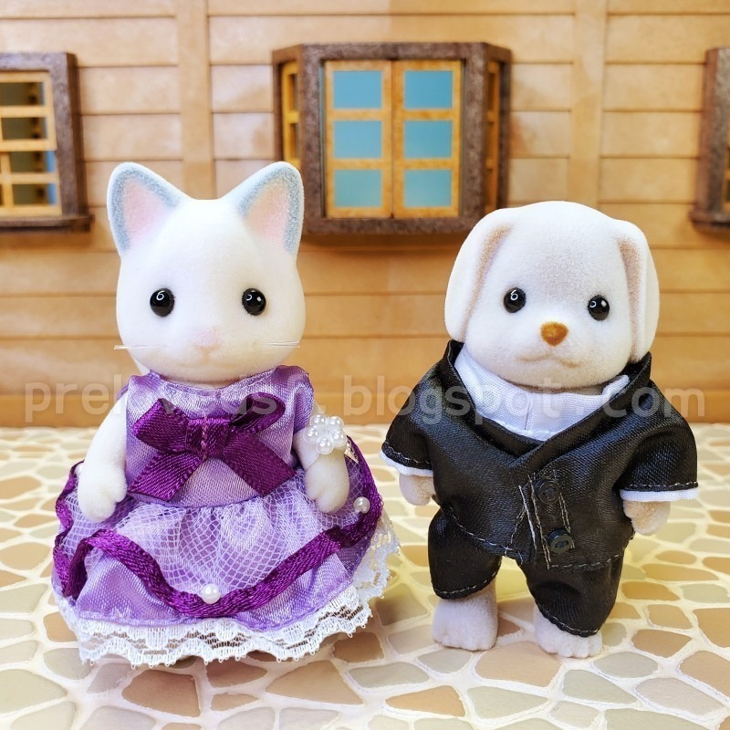 Sylvanian Families 森林家族 藍色敞篷車 家庭車 貓狗玩偶禮服 絕版〈清空間放山雞〉-細節圖6