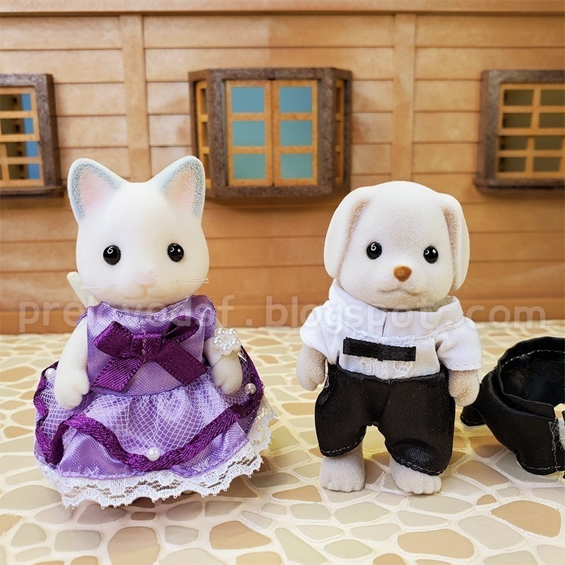 Sylvanian Families 森林家族 藍色敞篷車 家庭車 貓狗玩偶禮服 絕版〈清空間放山雞〉-細節圖9